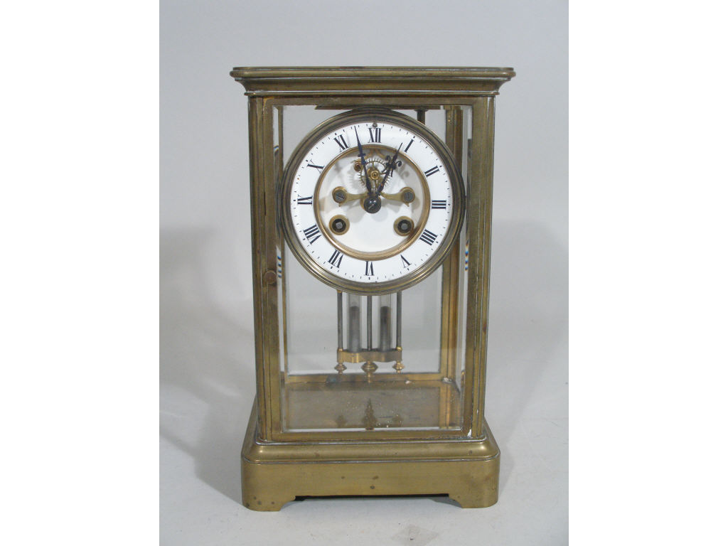 Appraisal: S Marti French Crystal Regulator Clock serial early s brass