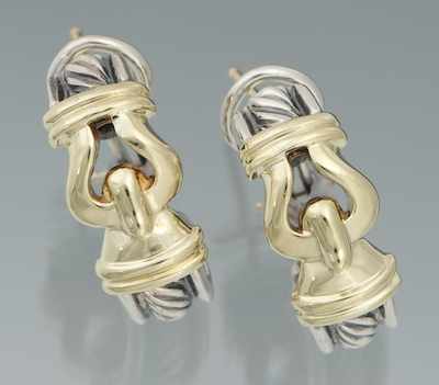 Appraisal: A David Yurman Sterling Silver and k Gold Earrings Sterling