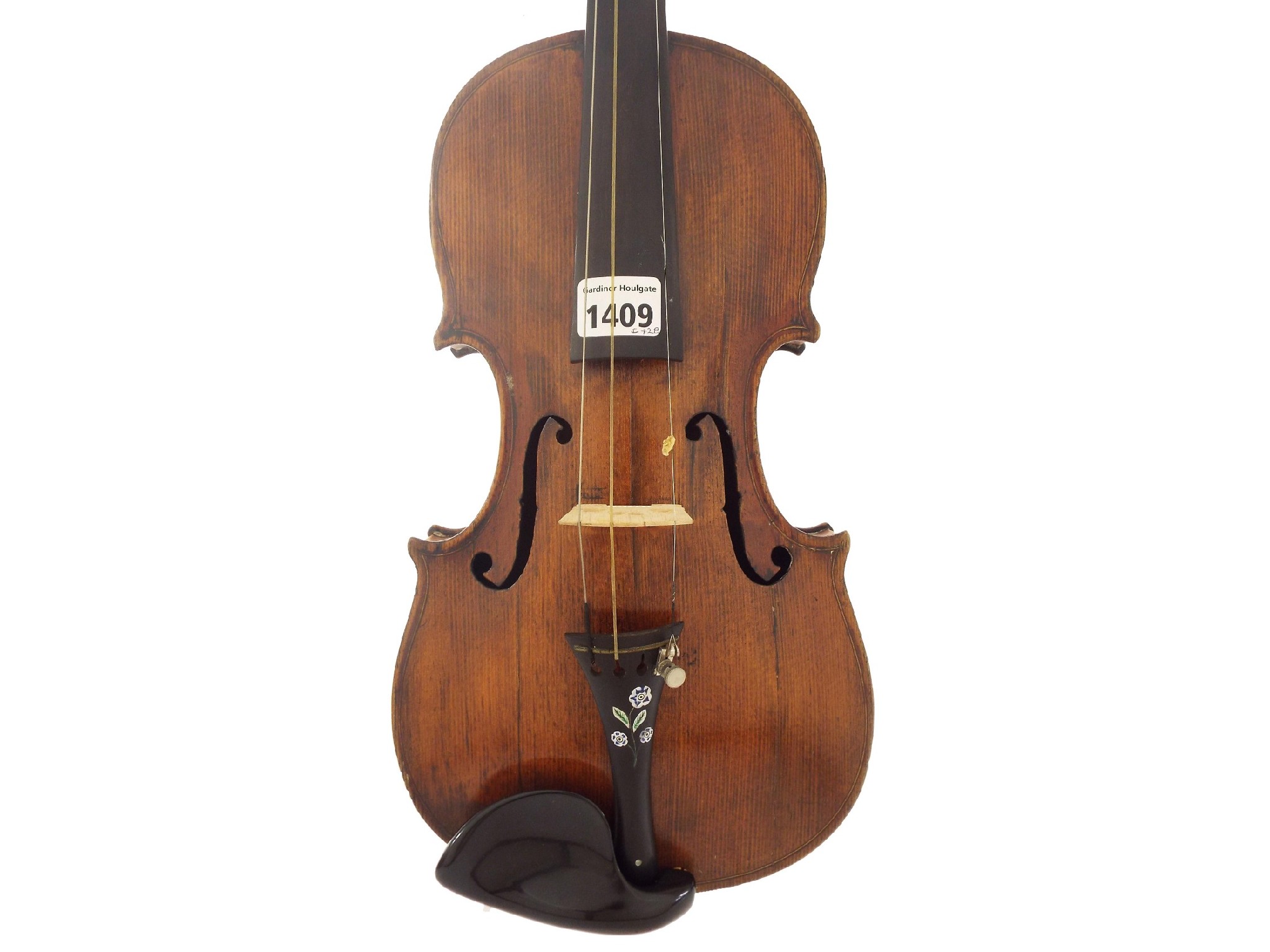 Appraisal: Interesting old violin labelled Carolus Tulsano cm two bows case