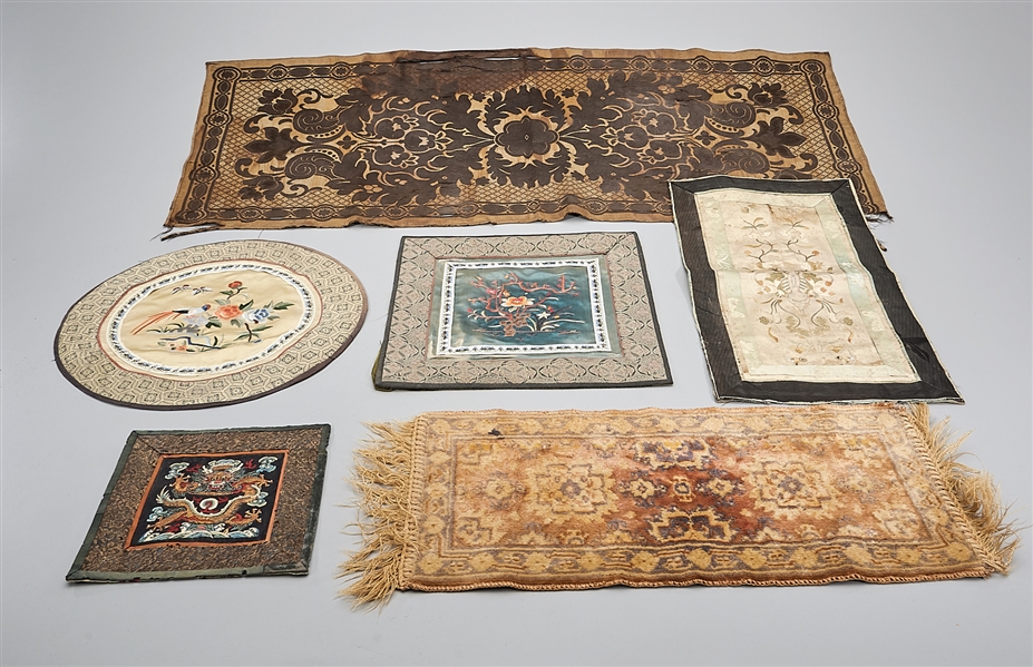 Appraisal: Group of six various textiles including Chinese Persian and other