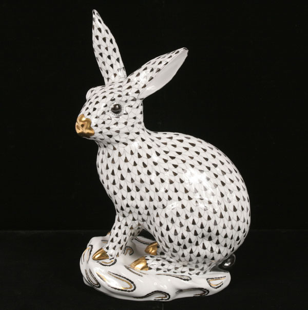 Appraisal: Herend porcelain figure of a large hand painted rabbit with