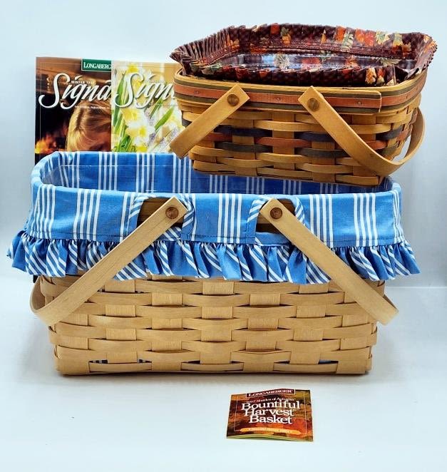 Appraisal: Longaberger Baskets including Maple Leaf Harvest Fall Double Swing Handle