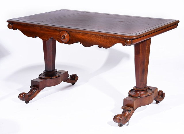 Appraisal: A VICTORIAN MAHOGANY LIBRARY WRITING TABLE having a rectangular top