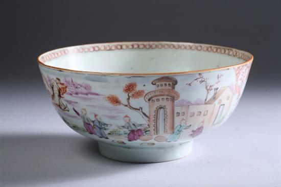 Appraisal: CHINESE EXPORT MANDARIN PALETTE PORCELAIN BOWL th century Qianlong period