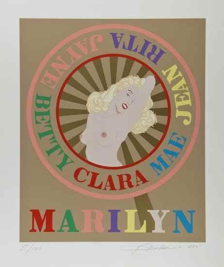 Appraisal: Robert Indiana b Marilyn silkscreen printed in colours signed and