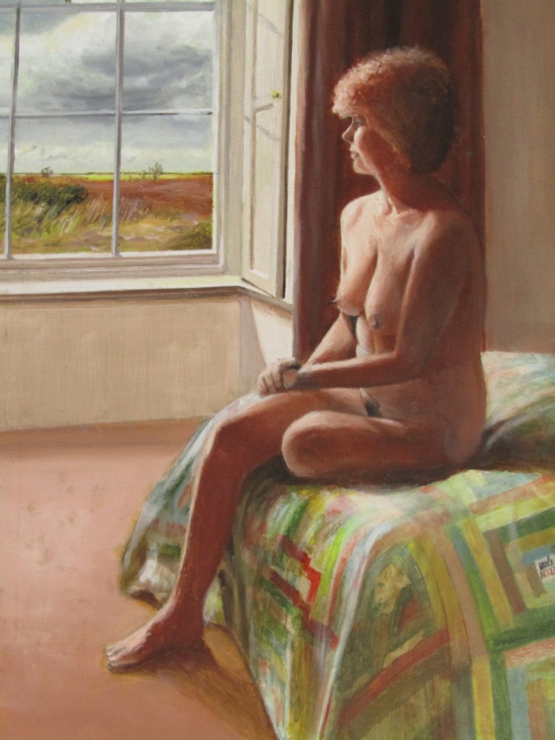 Appraisal: Percival A Bates Nude study - by the window oil