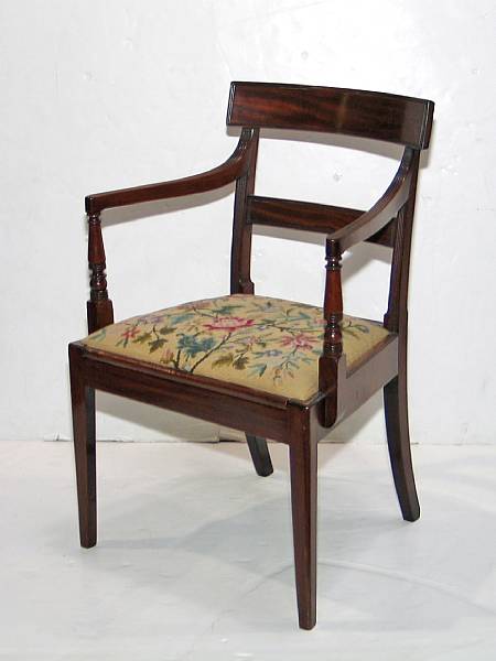 Appraisal: A George III style needlepoint upholstered side chair mid th