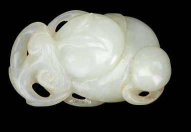 Appraisal: Chinese white jade 'lingzhi' pendant th century