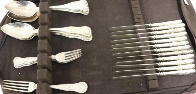 Appraisal: PIECES AMERICAN COIN SILVER FLATWARE ORNATEPATTERN WITH SHELLS BY VARIOUS