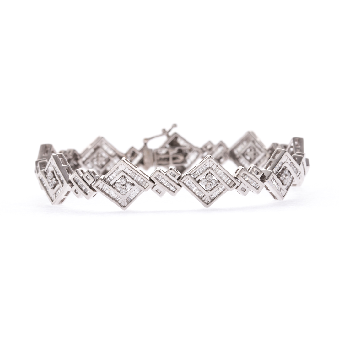 Appraisal: A Lady's Diamond Link Bracelet in Gold K white gold