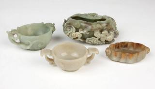 Appraisal: Group Chinese carved jade and hard stone articles Likely th