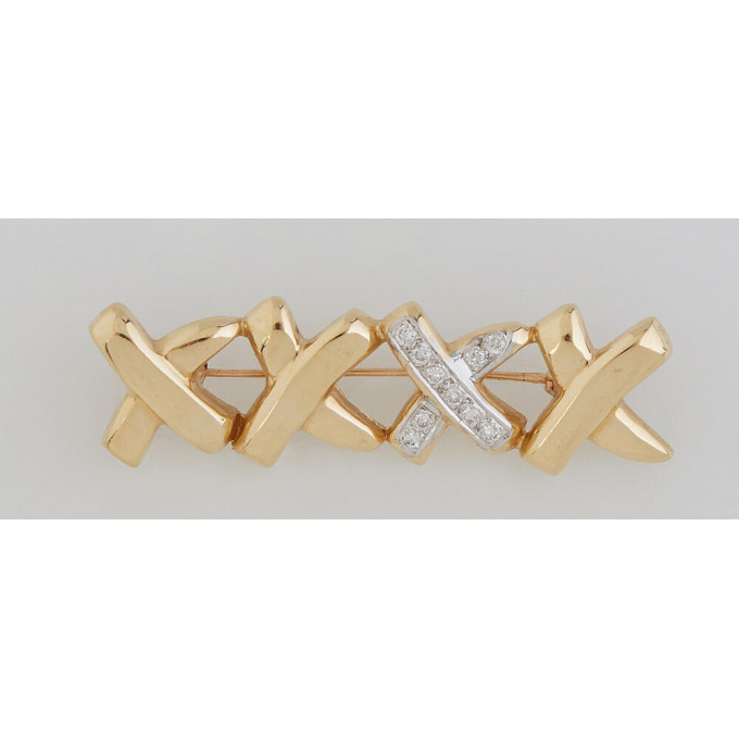 Appraisal: K Yellow Gold X Bar Pin composed of four joined