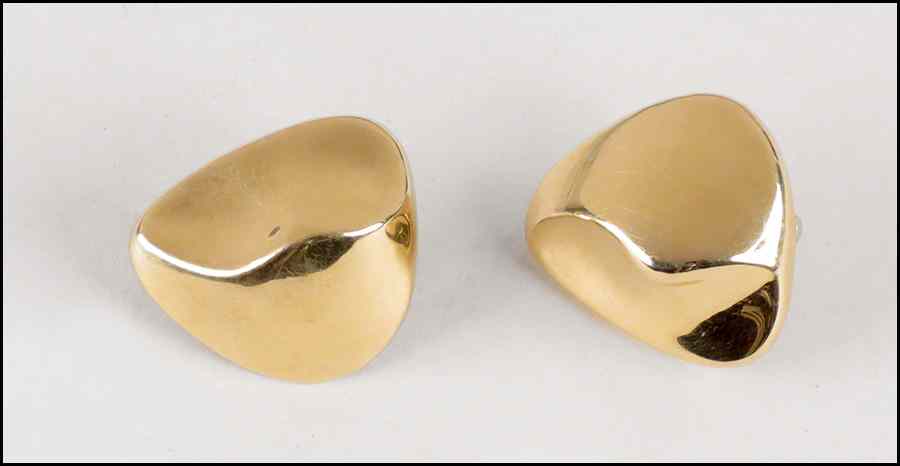 Appraisal: PAIR OF KARAT YELLOW GOLD CLIP POST EARRINGS Attributed to