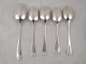 Appraisal: Five various Georgian silver dessertspoons including one bottom marked Wt