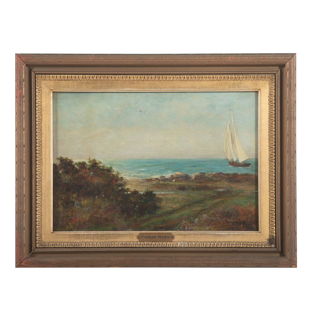 Appraisal: Parker Mann Seascape oil American - Oil on canvas signed