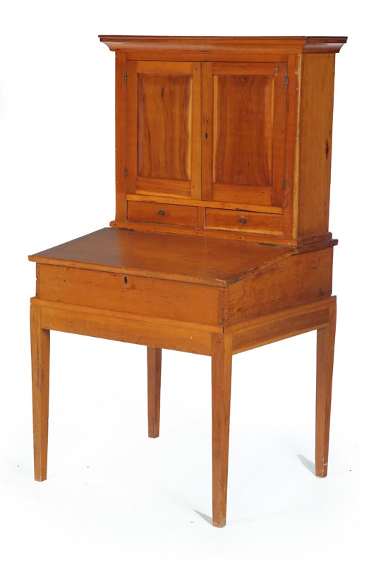 Appraisal: COUNTRY HEPPLEWHITE SCHOOL MASTER'S DESK American th century cherry Dovetailed