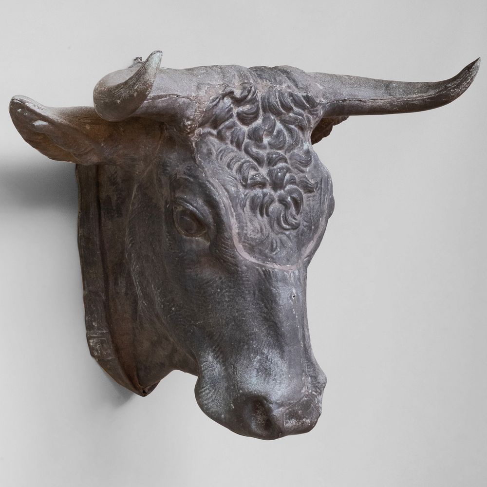 Appraisal: French Zinc Bull Head Butcher's Trade Sign x x in