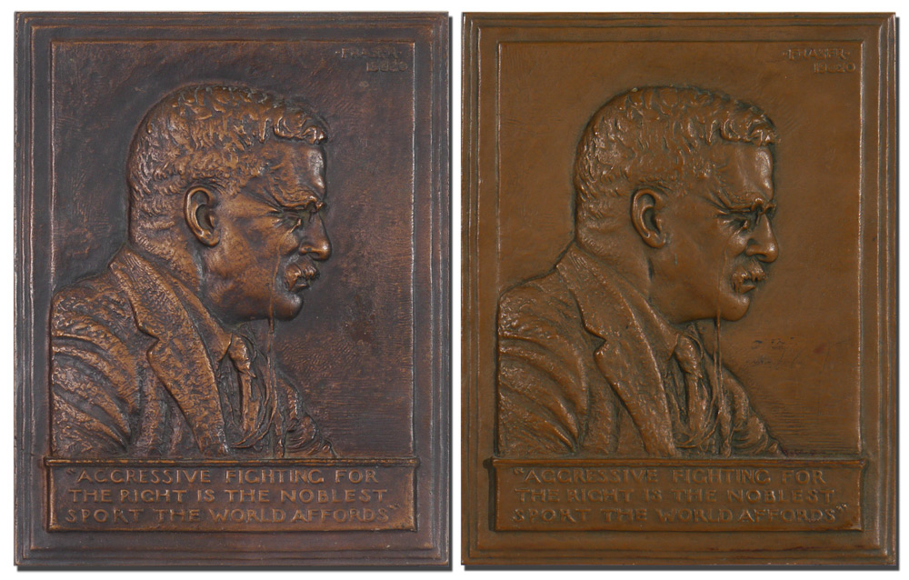 Appraisal: FRASER James Earle American - Bas-Relief Bronzes of Theodore Roosevelt