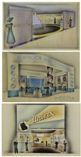 Appraisal: JOHNSON Three World's Fair Concept Drawings for the John French