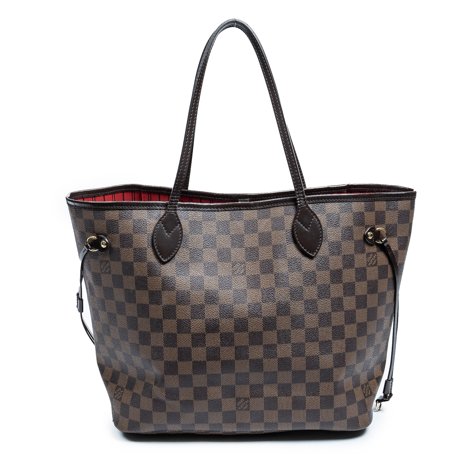 Appraisal: A LOUIS VUITTON DAMIER EBENE NEVERFULL MM A brown Damier