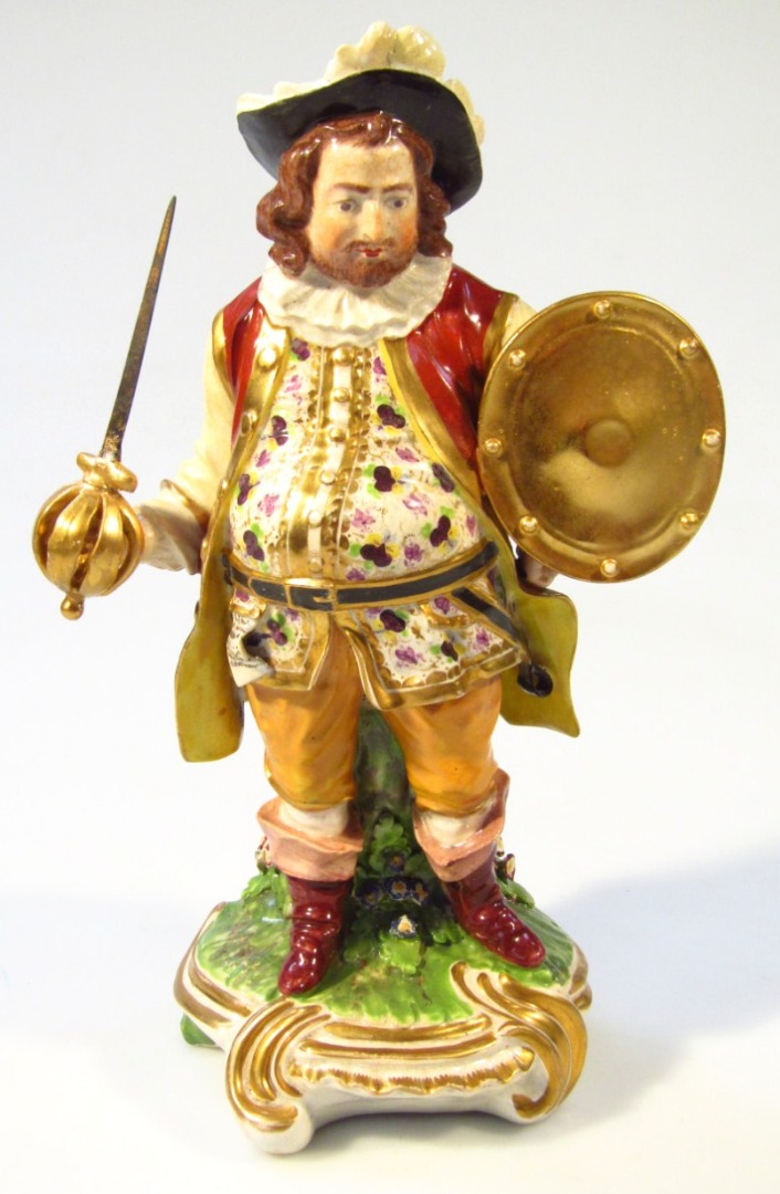 Appraisal: An early thC Derby figure of Falstaff in standing pose