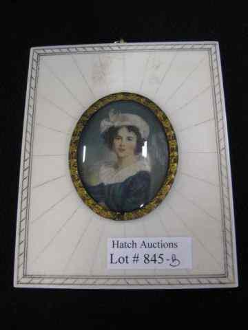 Appraisal: Miniature Portrait on Ivory of a Young Woman '' x