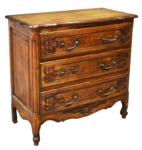 Appraisal: French Provincial Louis XV style oak commode early th c