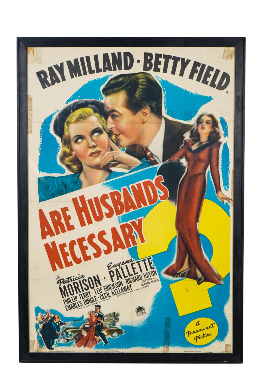 Appraisal: ARE HUSBANDS NECESSARY MOVIE POSTERCondition with creases staining and tape