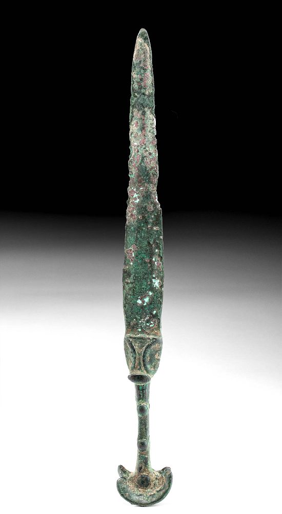 Appraisal: Luristan Bronze Dagger w Double Ear Pommel Ancient Near East