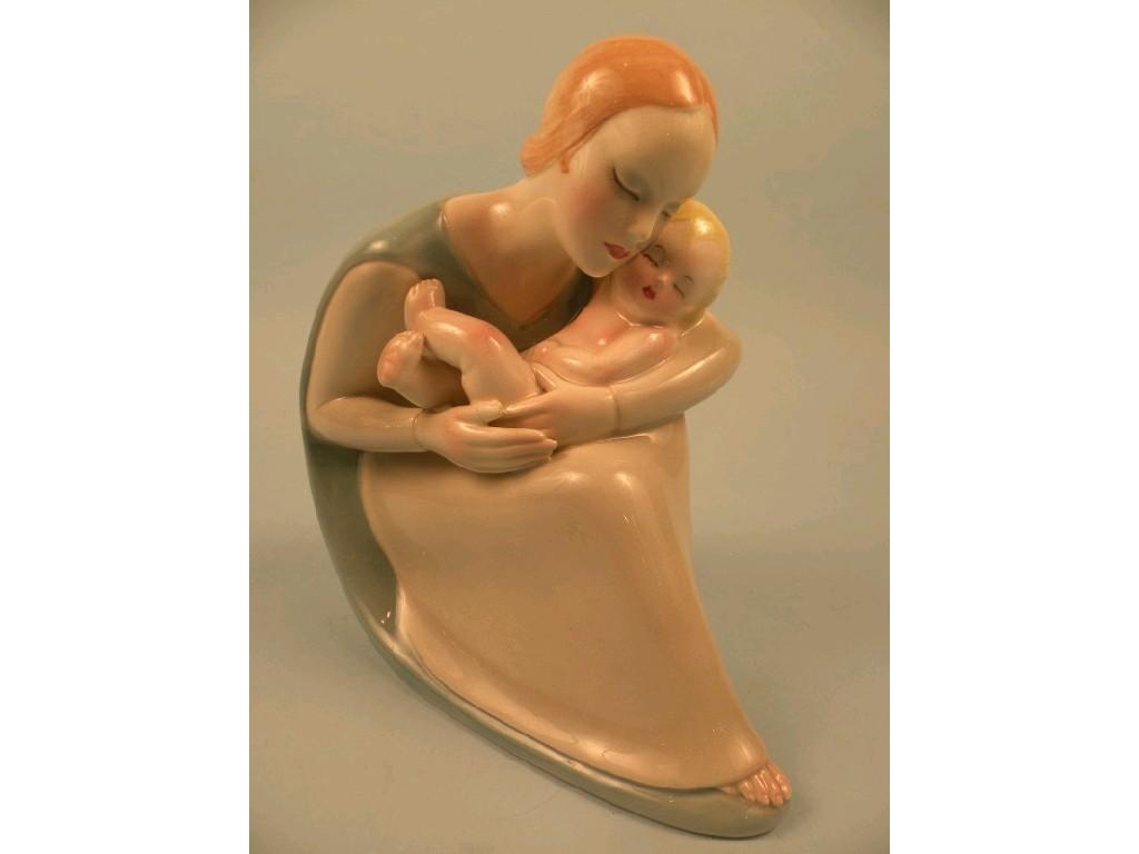 Appraisal: A Lenci ceramic figure of a madonna and child hand