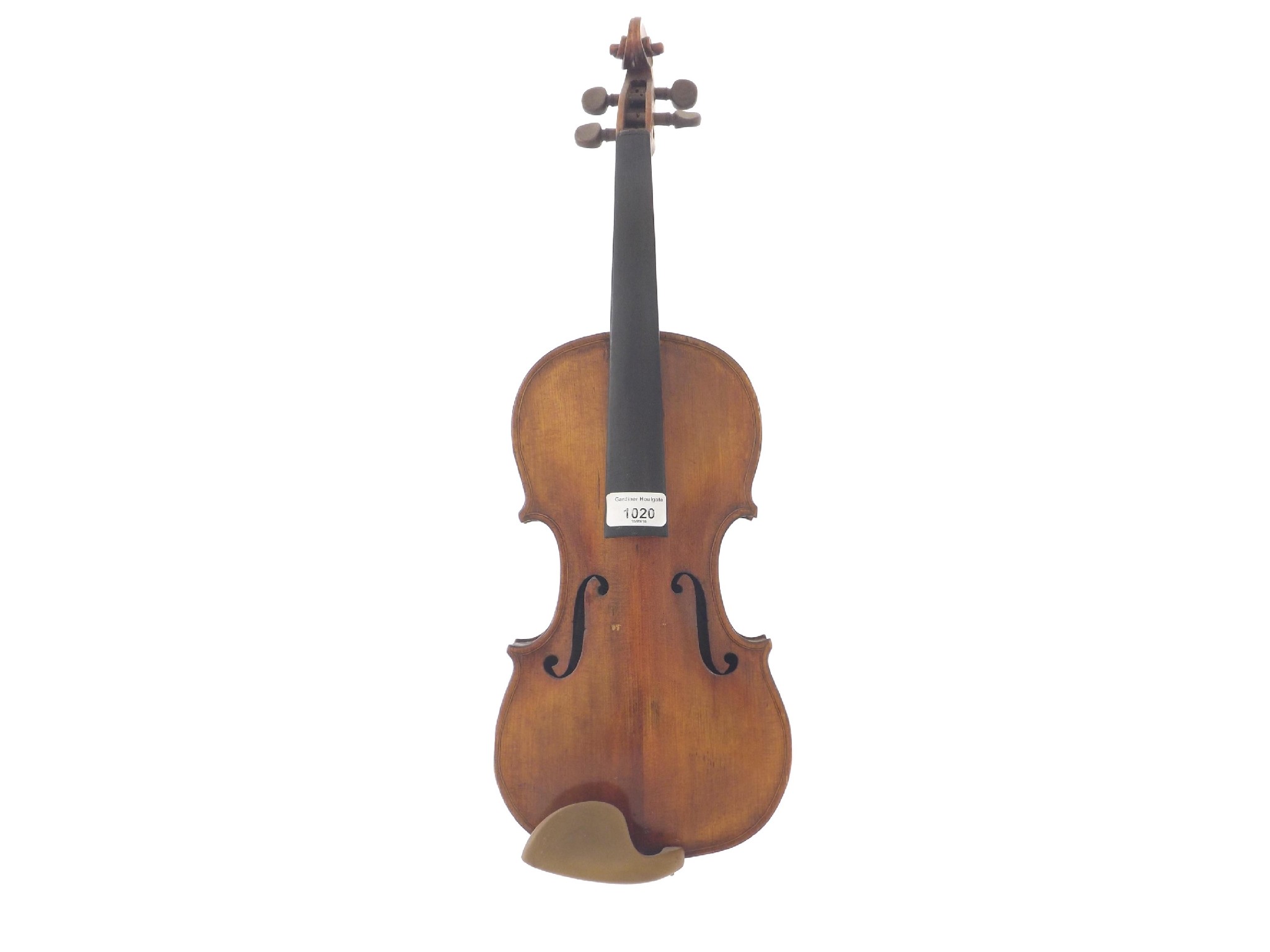 Appraisal: English violin by and labelled Robert A Stanley Violin Bow