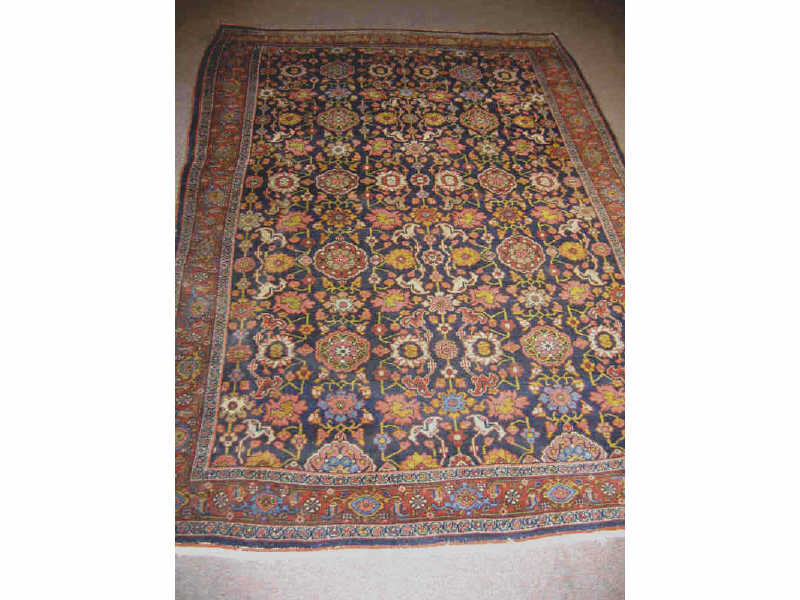 Appraisal: EARLY TH CENTURY PERSIAN BIJAR AREA RUG The black field