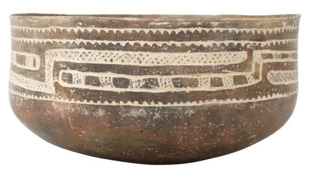 Appraisal: Large Native American Friendship engraved pottery bowl Caddo Culture Clark