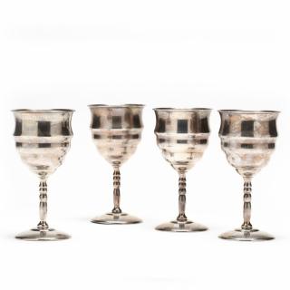 Appraisal: Set of Four Sterling Silver Goblets by the Weidlich Sterling