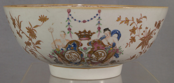 Appraisal: Chinese Export Punch Bowl European Market d arms of marquis