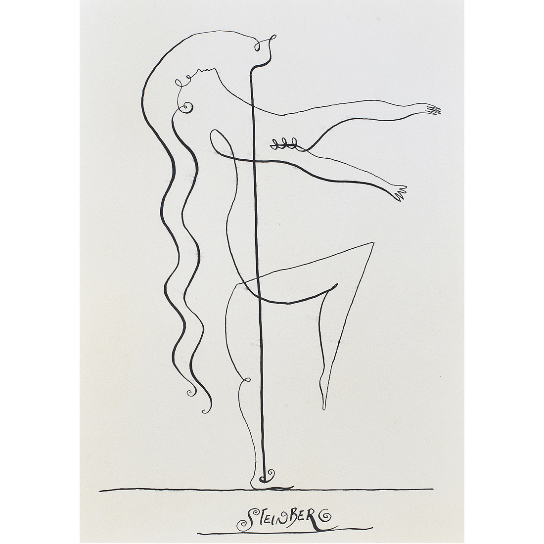 Appraisal: WORK ON PAPER ATTRIBUTED TO SAUL STEINBERG Attributed to Saul