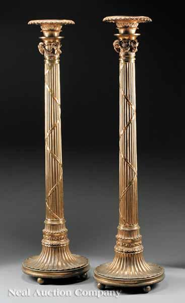 Appraisal: A Fine Pair of Large Bronze Torch res c of