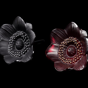 Appraisal: A Pair of Lalique Anemone Flowers Second Half th Century