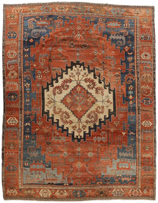 Appraisal: Fine Bakshaish Rug Persian circa serrated diamond central medallion on