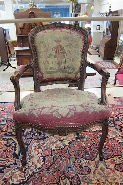 Appraisal: LOUIS XV STYLE FAUTEUIL ARMCHAIR Continental early th century having