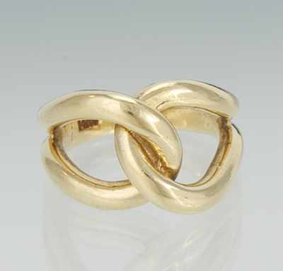 Appraisal: A Ladies' Interlocked Design Ring k yellow gold interlocked loop