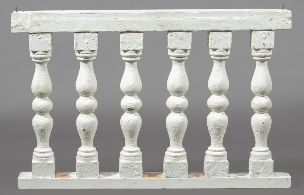 Appraisal: Antique Louisiana Painted Cypress Partial Balustrade h in l in