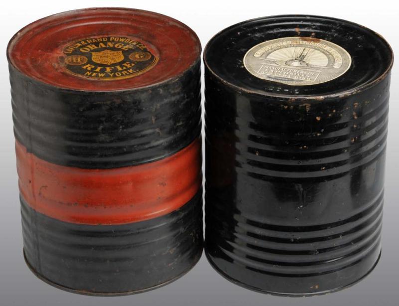 Appraisal: Lot of Gun Powder Tins Description One with a Dupant