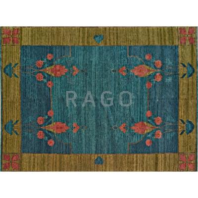 Appraisal: STYLE OF WILLIAM MORRIS Contemporary room-size hand-knotted rug floral pattern