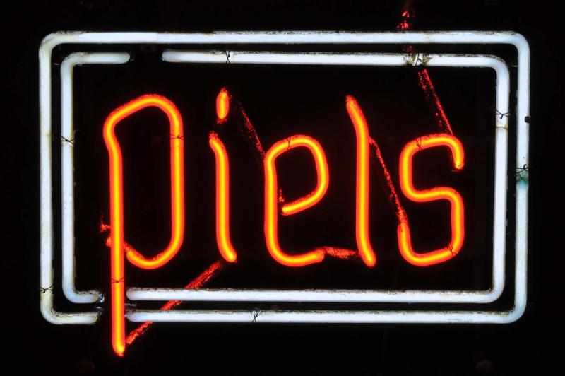 Appraisal: Piels Double Border Neon Sign Description s Piels Brothers Brooklyn