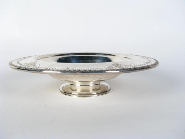 Appraisal: Sterling Silver Pedestal Console Bowl with reticulated edge '' in