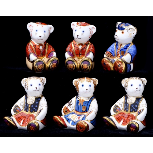 Appraisal: Six Royal Crown Derby seated Scottish bear paperweights Fraser Shona