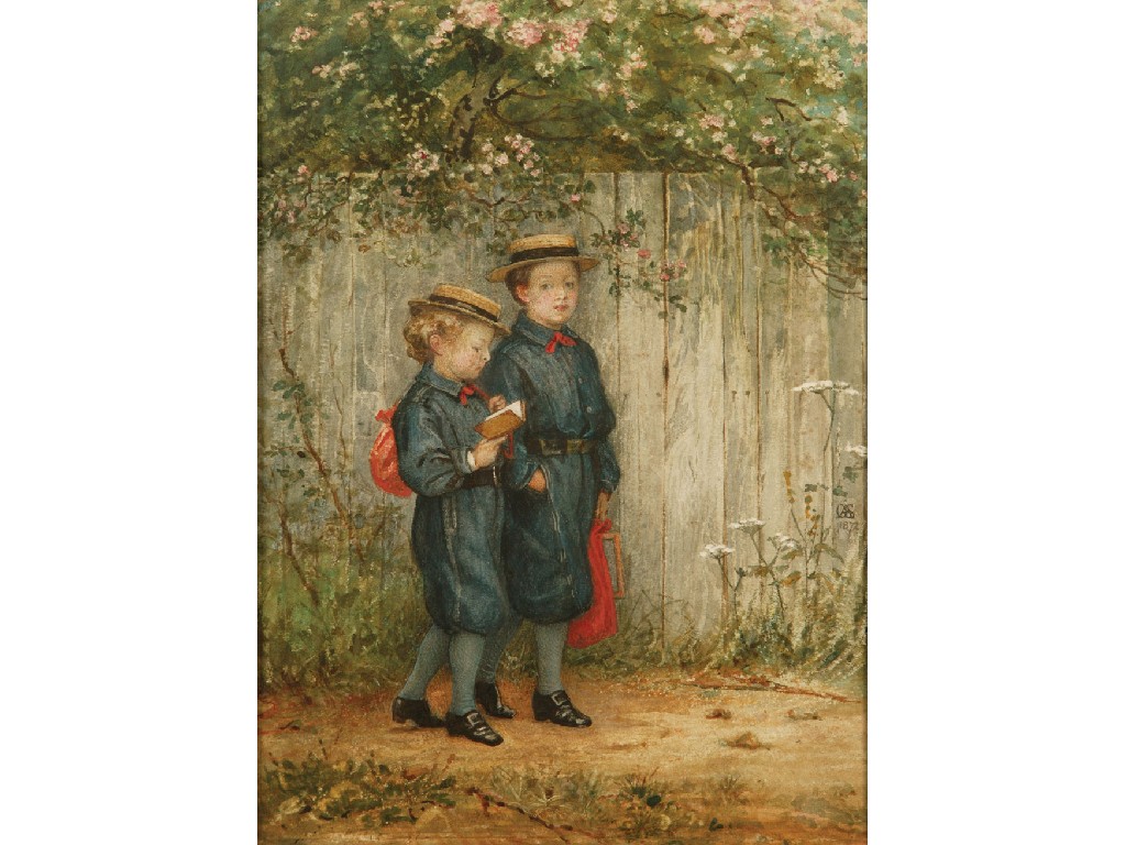 Appraisal: GEORGE ADOLPHUS STOREY On the Way to School monogrammed and