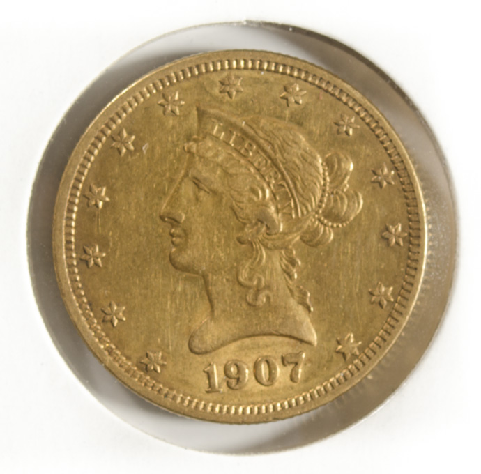 Appraisal: U S TEN DOLLAR GOLD COIN Liberty head type -P