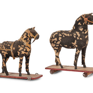 Appraisal: Two Dapple Horse Pull Toys Early th Century Height of